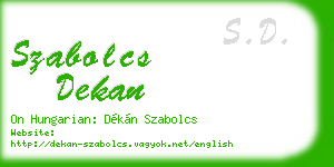 szabolcs dekan business card