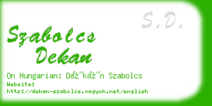 szabolcs dekan business card